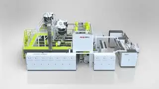 4 shafts winding stretch film machine running video