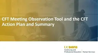 CFT Meeting Observation Tool and the CFT Action Plan and Summary