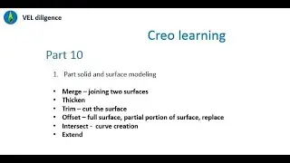 Creo part10 surface - Merge, Thicken, Trim, offset, Intersect