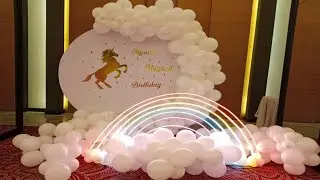unicorn Theme party decoration ideas / Easy  Unicorn Theme Birthday Decoration #shorts