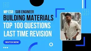 MP Sub Engineer Civil Exam 2026 | Building Materials MCQ Practice Session