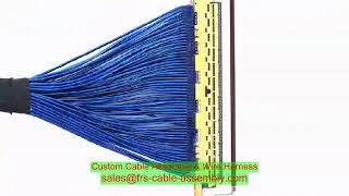 micro-coax ribbon bundle 44 AWG fine strand I-PEX 20498-R50E-30 lvds cable monitor wiring harness to