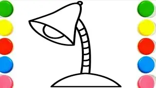 How To Draw cute   table lamp Drawing, Painting & Coloring For Kids and Toddlers_ Child Art 🐋🌈🎨