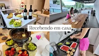 Recebendo em casa: montando tábua de frios, petiscos, sobremesa fondue de chocolate