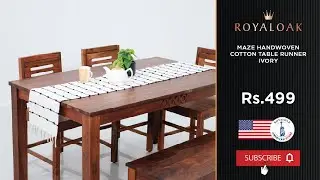Royaloak | Maze Handwoven cotton Table Runner Ivory