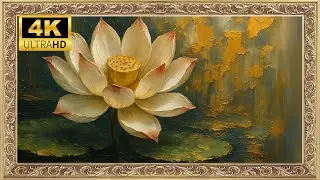 Lotus Oil Painting &ndash; Feng Shui Harmony & Tranquility | Vintage Frame TV Art [4K UHD]