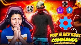 Top 5 Set Edit Commands for Smooth Easy Headshots🔥 I Freefire Headshot Setting | ⚙️ @mohitroo92