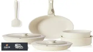 Sweetcrispy 12 pcs Pots and Pans Set Nonstick Kitchen Induction Cookware Suit