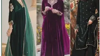 Velvet dress designs ویلوٹ کپڑوں کی خوبصورت ڈیزائن 