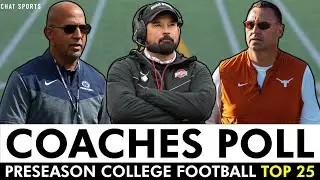 Coaches Poll: College Football Preseason Top 25 Rankings For 2025 Season