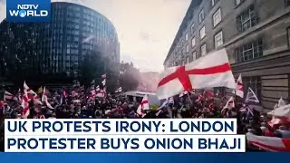 UK News | Anti-Immigration Protester Stops To Buy Onion Bhaji In London, Viral Video Sparks Debate