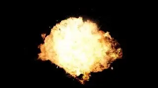big fire explosion - black and green background - green screen effects - free use