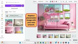Canva Editable Wall Art Frame Size Guide Mockup
