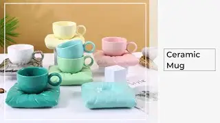 Ceramic Mug Lovely Pillow-shaped Dish Travel Coffee Mugs