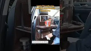 Luxury PU Leather Car Seat Back Organizer with Foldable Tray Imagine turning your car&rsquo;s back seat