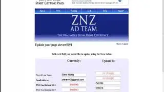 Edit Your ZNZADTEAM Page (Changing Referral Numbers)