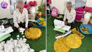 Beautiful Round pillow making with old clothe