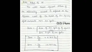 RMS value of AC - Class 12 Physics
