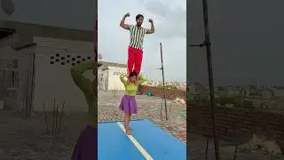 Modern ladki ki power #action #stunt #gymnast #viralshorts #balance #couplegoals