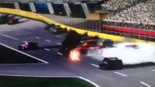 NASCAR '15 (PS3) - My Huge Flip and Paul Menard's Catchfence Crash at Charlotte