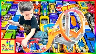 Epic Hot Wheels Cars Racing at the Hot Wheels Spin Storm Track Set - Hot Wheels Cars Collection
