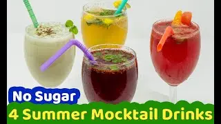 No Sugar, 4 Summer Mocktail Drinks | Healthy, Diabetic Friendly Drinks | Su's Food Corner English