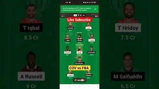 COV vs FBA Dream 11|COV vs FBA Dream 11Prediction|COV vs FBA Dream11Team|Bangladesh Premier League