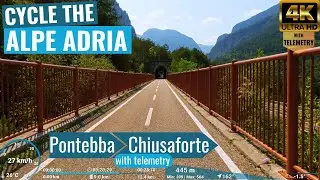 Alpe Adria Cycle Path - Pontebba to Chiusaforte 🌞😎🚴&zwj;♂️Indoor Cycling Video 🚴&zwj;♂️😎🌞 with telemetry