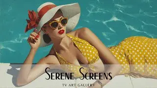1950s Retro Beauty By the Pool - TV Art Display, Screensaver, Wallpaper, Background