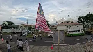 giant flag pole balancing