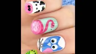 Funny Nail Art Polish Design - Flamingo Bird Nail Art Tutorial - مناكير رسم طائر جميل