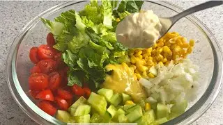 Recette de salade fait en 10 minutes avec des crevettes