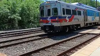 Septa silver liner 5 arriving at Woodbourne next stop is Yardley 