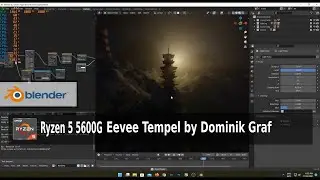 Blender 3D Eevee Demo File Temple, AMD Ryzen 5 5600G + VEGA 7, RAM 16GB