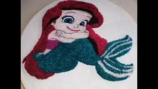 Bordado de la Sirenita Ariel /Aguja Magica / punch Needle
