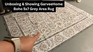 GarveeHome Boho 5x7 Area Rug | Soft Washable Floral Rug for Bedroom & Living Room