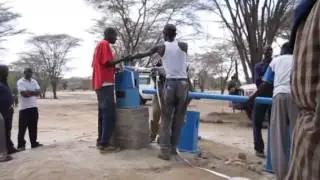 BluePump water handpump installation in Africa