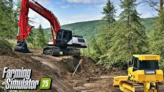 Epic Road Build Through Rough Terrain | Farming Simulator 25 Heavy Equipment MODS