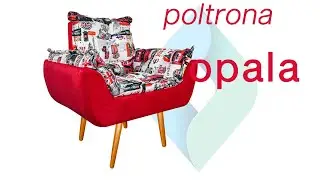 Poltrona Opala Suede Vermelho Estampa Londres - Amarena M&oacute;veis