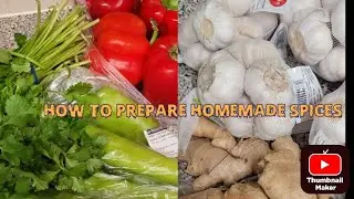 Preparing ginger, garlic and vegetables for homemade spices