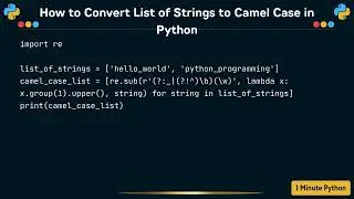 How to Convert List of Strings to Camel Case in Python