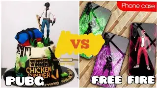 ⚔️PUBG Vs FREE FIRE in real life dress/ shoes/ notebook/cake compilation 💖 #shorts