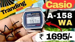 Most Trending Casio Vintage Watch 🔥 A158WA Under ₹1695 | Casio A158 -1Q unboxing & Review 🔥