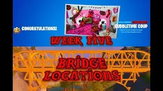Fortnite Deadpool week5 embrace the rainbow by visiting red, yellow, green, blue, and purple bridge