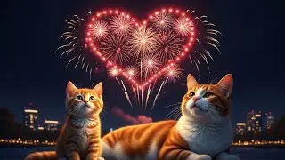🐱🎉 Cute Cats Celebrate New Year 2026 | Ginger & White Cat Family #Shorts