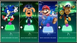 Sonic. Sheriff Labrador. Super mario. Pow patrul Tiles hop edm rush