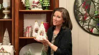 Illuminated Wax Tree with Interior Rotating Scene by Valerie on QVC