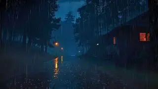 Rainy Night Street with Distant Thunder | Calm & Cinematic