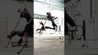 Duo straps 😊 #aerialist #circus #aerialvideo #acrobatics #aerialsilks #acro #straps #aerial