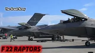 U.S Army Total Force Airmen Execute Integrated Combat Turn for F-22 Raptors